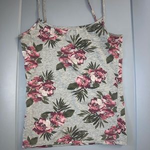 Aeropostale grey floral tank top